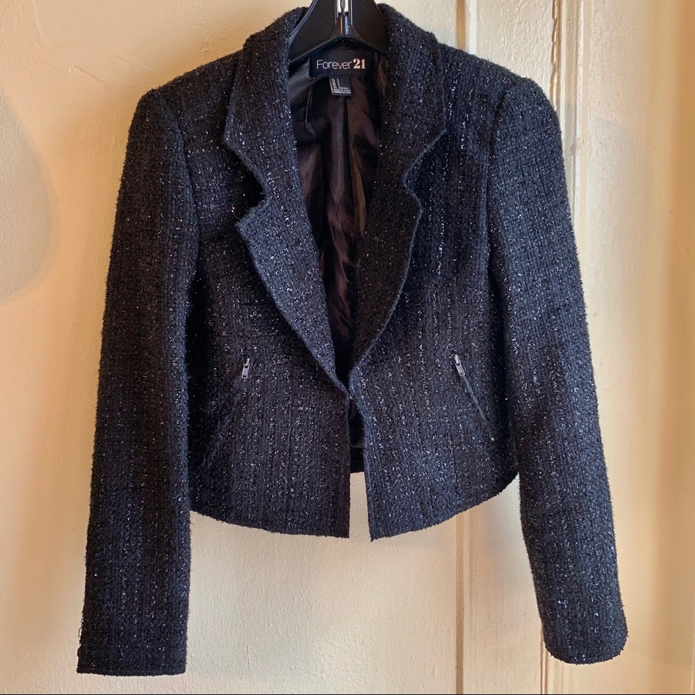 Forever 21 Metallic Tweed Jacket